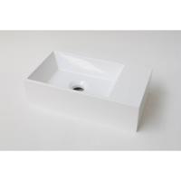INK Fontein Contra Polystone Rechthoek Zonder Kraangat Rechts Glans Wit 40x22x10 cm - thumbnail