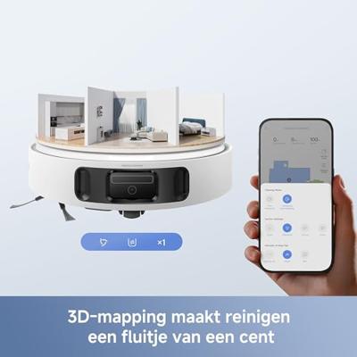 MOVA E40 ULTRA - Stofzuiger en wasmachine met automatische lediging - 19.000 Pa - MaxiReach-wastechnologie - Anti-klit zijborstel