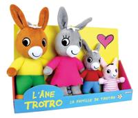 Trotro en Familie Pluche Doos +/- 15 cm - JEMINI - Trotro, zijn moeder, zijn vader en zijn zusje. - thumbnail