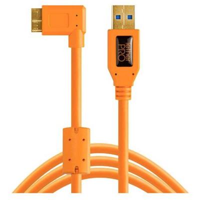Tether Tools CU61RT15-ORG USB-kabel USB-A stekker, USB-micro-B 3.0 stekker 4.60 m Oranje 90° haaks naar rechts Tether Tools CU61RT15-ORG USB-kabel USB-A stekker, USB-micro-B 3.0 stekker 4.60 m Oranje 90° haaks naar rechts