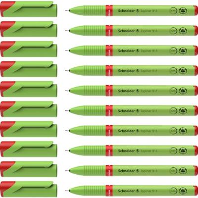 Fineliner schneider topliner 911 0.4mm rood | 10 stuks