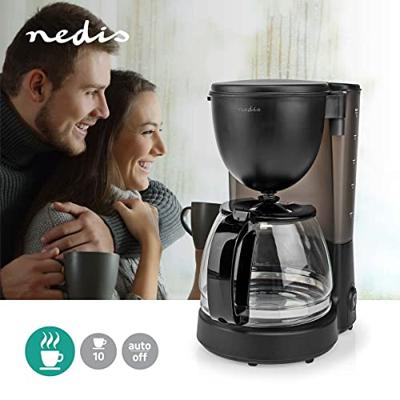 Nedis KACM150EBK Koffiezetapparaat Zwart Glazen kan, Warmhoudfunctie
