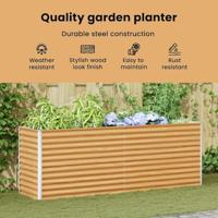 Verhoogde plantenbak 390 x 50 x 68 cm Gegalvaniseerd staal - thumbnail