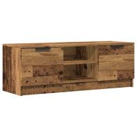 Tv-meubel 102x35x36,5 cm bewerkt hout oud houtkleurig - thumbnail