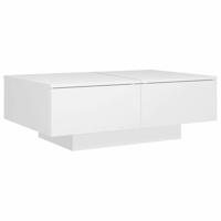 Salontafel 90x60x31 cm bewerkt hout wit - thumbnail