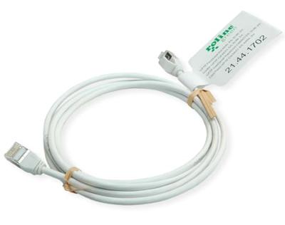 ROLINE GREEN F/UTP Patchkabel Cat.6A (Class EA), LSOH, extra dun, wit, 1 m