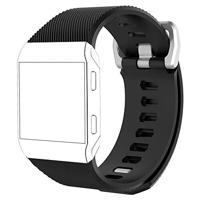Fitbit Ionic siliconen bandje met gesp - Maat: Small - zwart - thumbnail