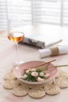 J-Line bord Diep Lara - porselein - zalm - 4 stuks - thumbnail