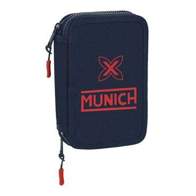 Dubbele etui Munich Flash Marineblauw 12.5 x 19.5 x 4 cm (28 Onderdelen)