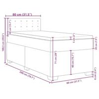 Boxspring met matras stof donkerbruin 80x200 cm - thumbnail