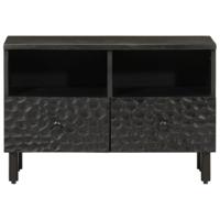 Tv-meubel 70x33x46 cm massief mangohout zwart - thumbnail