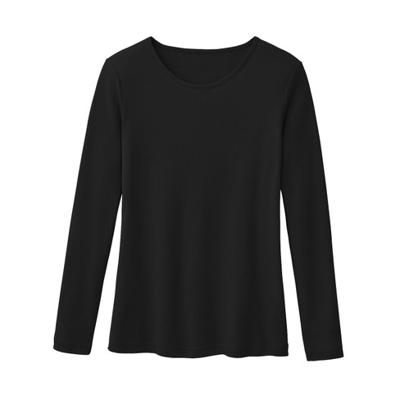 Biologisch katoenen shirt met ronde hals en lange mouwen, zwart 44/46 Biologisch katoenen shirt met ronde hals en lange mouwen, zwart 44/46
