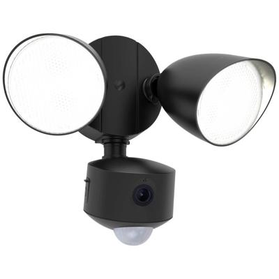 Buitenlamp garage met camera zwart &apos;Draco&apos; breedstraler