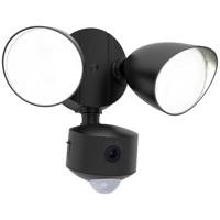 Buitenlamp garage met camera zwart &apos;Draco&apos; breedstraler - thumbnail