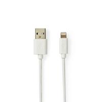Nedis ccbw39300wt10 data- en oplaadkabel apple lightning 8-pins male - usb a male 1,0 m wit - thumbnail