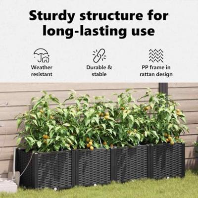 Tuin Bloempot 4 pcs Zwart Staal