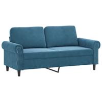 2-delige Loungeset met kussens fluweel blauw - thumbnail