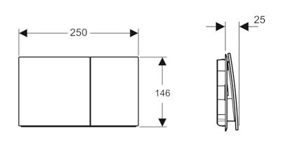 Geberit Drukplaat Sigma 70 Frontbediening 2-toets Glas Zandgrijs Geberit Drukplaat Sigma 70 Frontbediening 2-toets Glas Zandgrijs