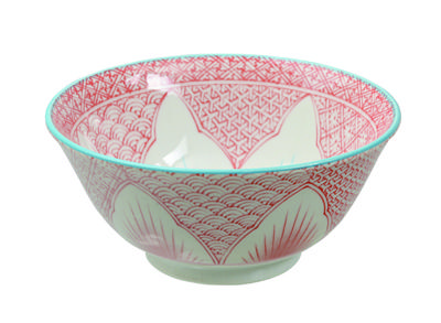 Decoratieve Keramische Kom - Rode Kom - 500ml 15.5x7cm