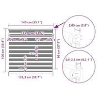 VidaXL Zebra rolgordijn 140x100 cm stofbreedte 135,9cm polyester bruin - thumbnail