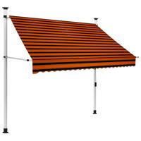 Luifel handmatig uittrekbaar 200 cm oranje en bruin - thumbnail