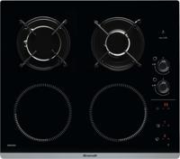 BRANDT BPI6413BM - Combi-inductie / gaskookplaat - 4 zones - B 51 x D 58 cm - Glascoating - Zwart - thumbnail