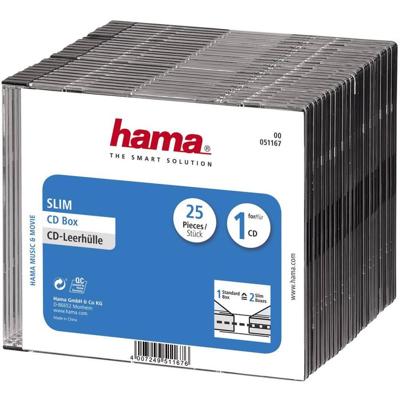 Hama CD Slim Box Zwart 25Pak