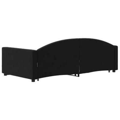 Slaapbank met onderschuifbed en lades 90x200 cm fluweel zwart
