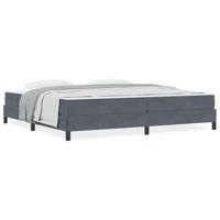 Boxspringbed met matras Donkergrijs 200 x 200 cm Fluweel - thumbnail