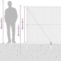 VidaXL Hek met paal grijs 1,5 x 10 m staal en pvc - thumbnail