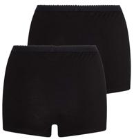 2-pack Panty softly - Dames short - Vrouwen onderbroek - ondergoed - katoen - Badstof kruisje - L - Zwart - L - L - L - L - L - L - L - L - - thumbnail