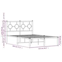 Bedframe met hoofdbord metaal zwart 120x190 cm - thumbnail