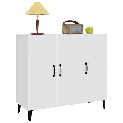 Dressoir 90x34x80 cm bewerkt hout wit