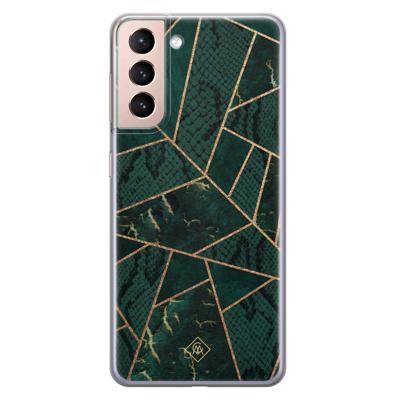 Samsung Galaxy S21 Plus siliconen hoesje - Abstract groen