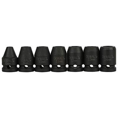 DeWALT DT7506 Krachtdoppenset 1/2" Vierkant | kort | 17-delig