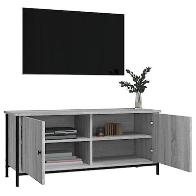 Tv-meubel 102x35x45 cm bewerkt hout grijs sonoma eikenkleurig - thumbnail