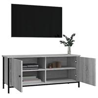 Tv-meubel 102x35x45 cm bewerkt hout grijs sonoma eikenkleurig - thumbnail