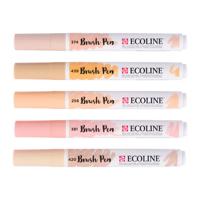 Bruynzeel Ecoline brush pen set portret, 5 kleuren - thumbnail