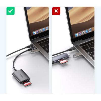 Ugreen SD/TF-kaartlezer Ugreen CM401 USB C 5 Gb/s - grijs
