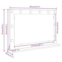 VidaXL Schmink spiegel rechthoekig beton grijs 80 x 55 x 18 cm - thumbnail
