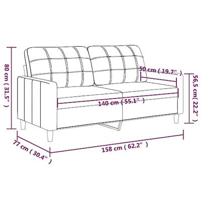 Tweezitsbank 140 cm kunstleer cappuccinokleurig