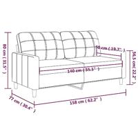 Tweezitsbank 140 cm kunstleer cappuccinokleurig - thumbnail