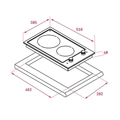 Vitrokeramische kookplaat Teka EFX 30.1 2H 30 cm 3000W 3000 W
