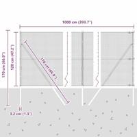 VidaXL Afrasteringspaal grijs 10 x 1,2 m (16 x 16 mm gaas) - thumbnail
