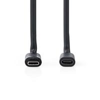 Nedis CCGL64010BK20 Usb-kabel Usb 3.2 Gen 1 Usb-c™ Male Usb-c™ Female 60 W 4k@60hz 5 Gbps Vernikkeld 2.00 M Rond Pvc Zwart Label - thumbnail