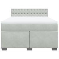 Boxspring met matras fluweel lichtgrijs 140x190 cm - thumbnail