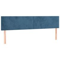 Boxspring met matras fluweel donkerblauw 180x200 cm - thumbnail