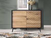 Commode ADAMAS 2 deuren zwart/evoke eik - thumbnail