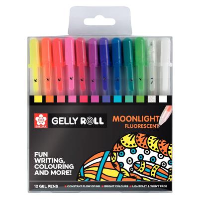 Gelschrijver Sakura Gelly Roll Moonlight fluorescent set à 12 kleuren | 6 stuks Gelschrijver Sakura Gelly Roll Moonlight fluorescent set à 12 kleuren | 6 stuks