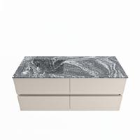 MONDIAZ VICA-DLUX 120cm badmeubel onderkast Linen 4 lades. Inbouw wastafel CLOUD links 1 kraangat, kleur Lava. - thumbnail